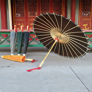 饰吊顶道具汉服伞纸伞 纯色油纸伞女古风防雨防晒实用桐油伞复古装