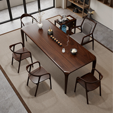 新中式实木茶桌南美黑胡桃榫卯泡茶桌宋代美学客厅大板办公室茶台