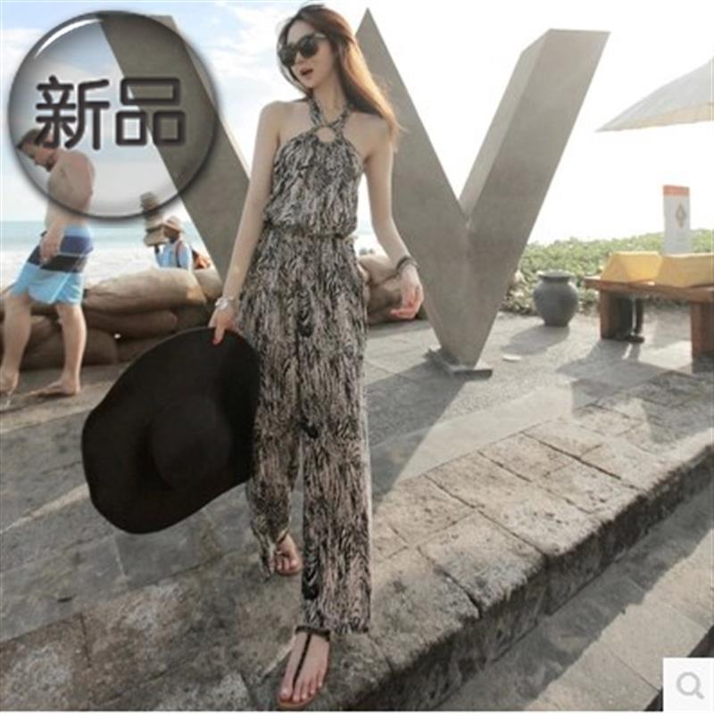 宽肩带阔腿连体裤连体衣女2018夏季新款复古碎花背带连c体裤高腰在类目 女装/女士精品, 裤子, 休闲裤中 - 来自Buy2taobao.com提供专业的淘宝代购服务