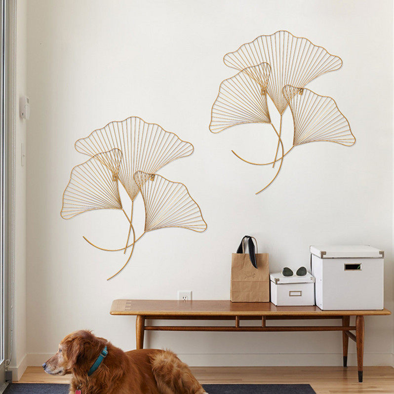 轻奢新中式墙面壁挂件玄关软装饰品酒店过道客厅银杏叶铁艺墙壁饰|msdalam kategori Aksesori rumah, mural - dari Buy2taobao.com untuk memberikan perkhidmatan ejen Taobao profesional membeli