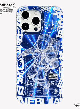 〈无重力漂浮〉宇航员宇宙高级感镭射IMD双层小众个性新款17promax手机壳iphone1615pro14不撞款防摔保护软壳