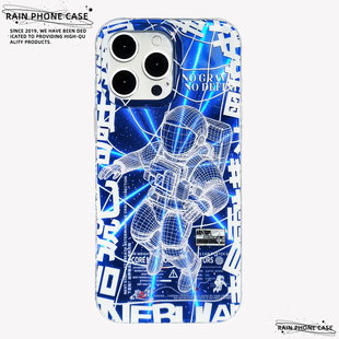 〈无重力漂浮〉宇航员宇宙高级感镭射IMD双层小众个性新款17promax手机壳iphone1615pro14不撞款防摔保护软壳