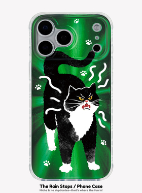 〈喵呜〉高级感可爱猫猫炸毛镭射IMD双层小众个性新款17promax手机壳iphone1615pro14不撞款防摔保护软壳套