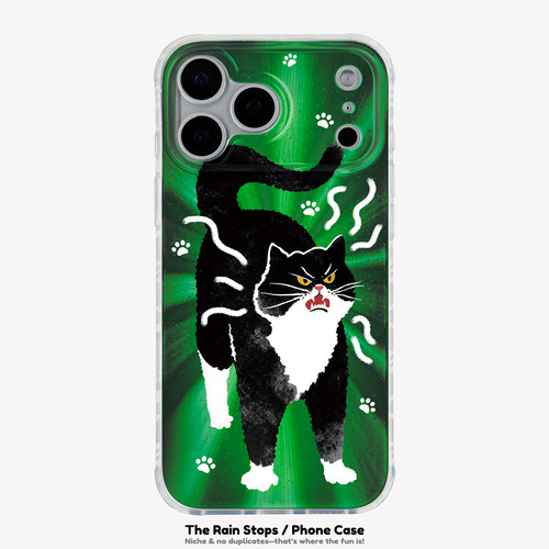 可爱猫猫炸毛镭射手机壳
