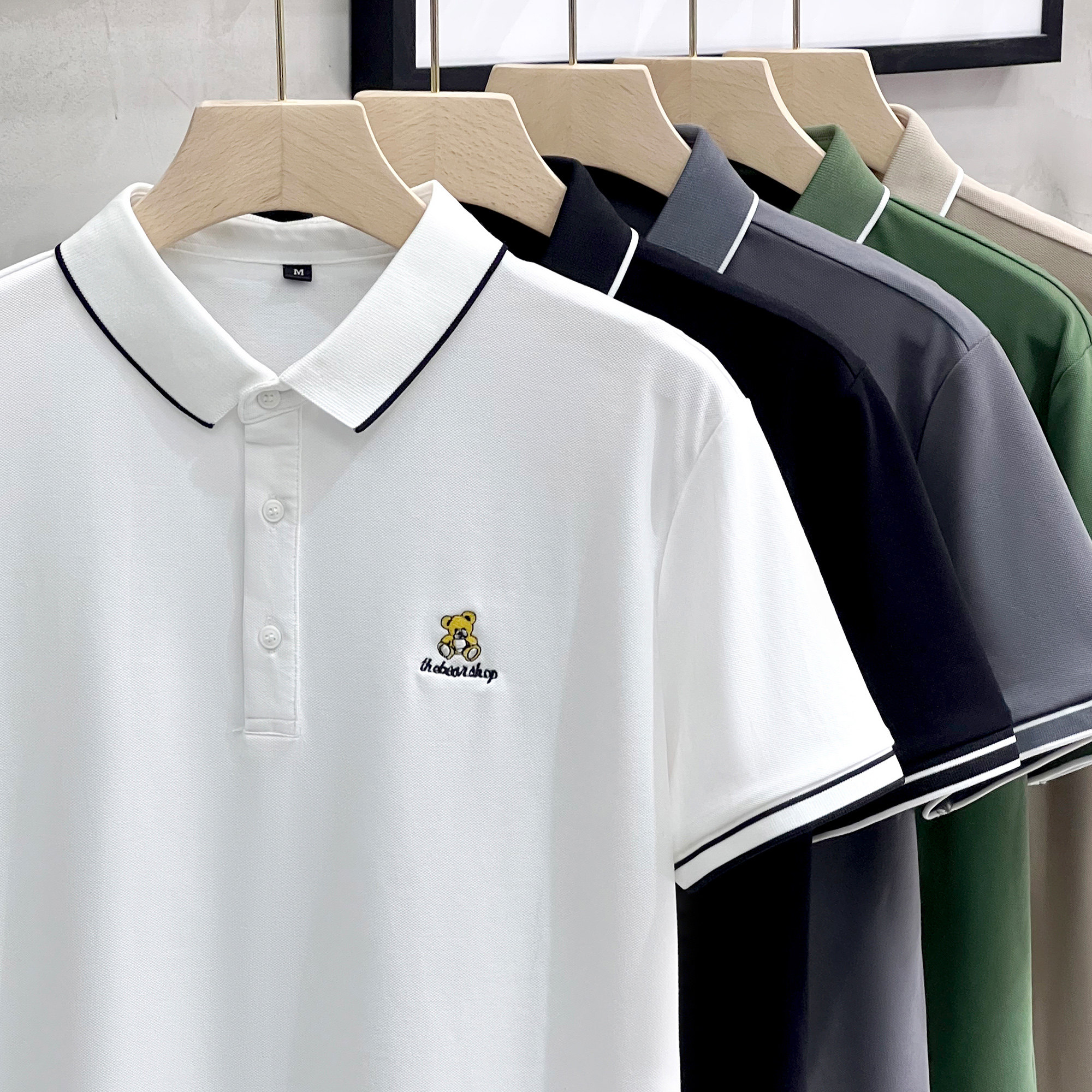 男生polo衫短袖男士高端t恤夏季翻领上衣服男装2025新款潮流冰丝