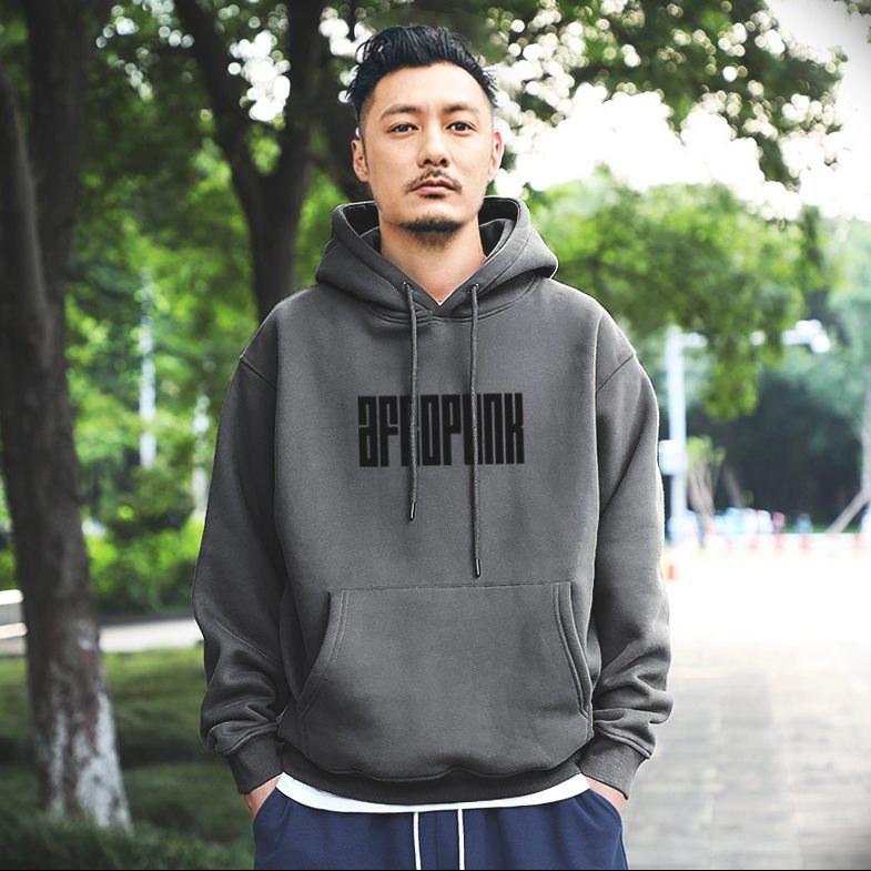 美式复古国潮卫衣男连帽加绒加厚重磅纯棉春秋潮牌帽衫高街上衣服