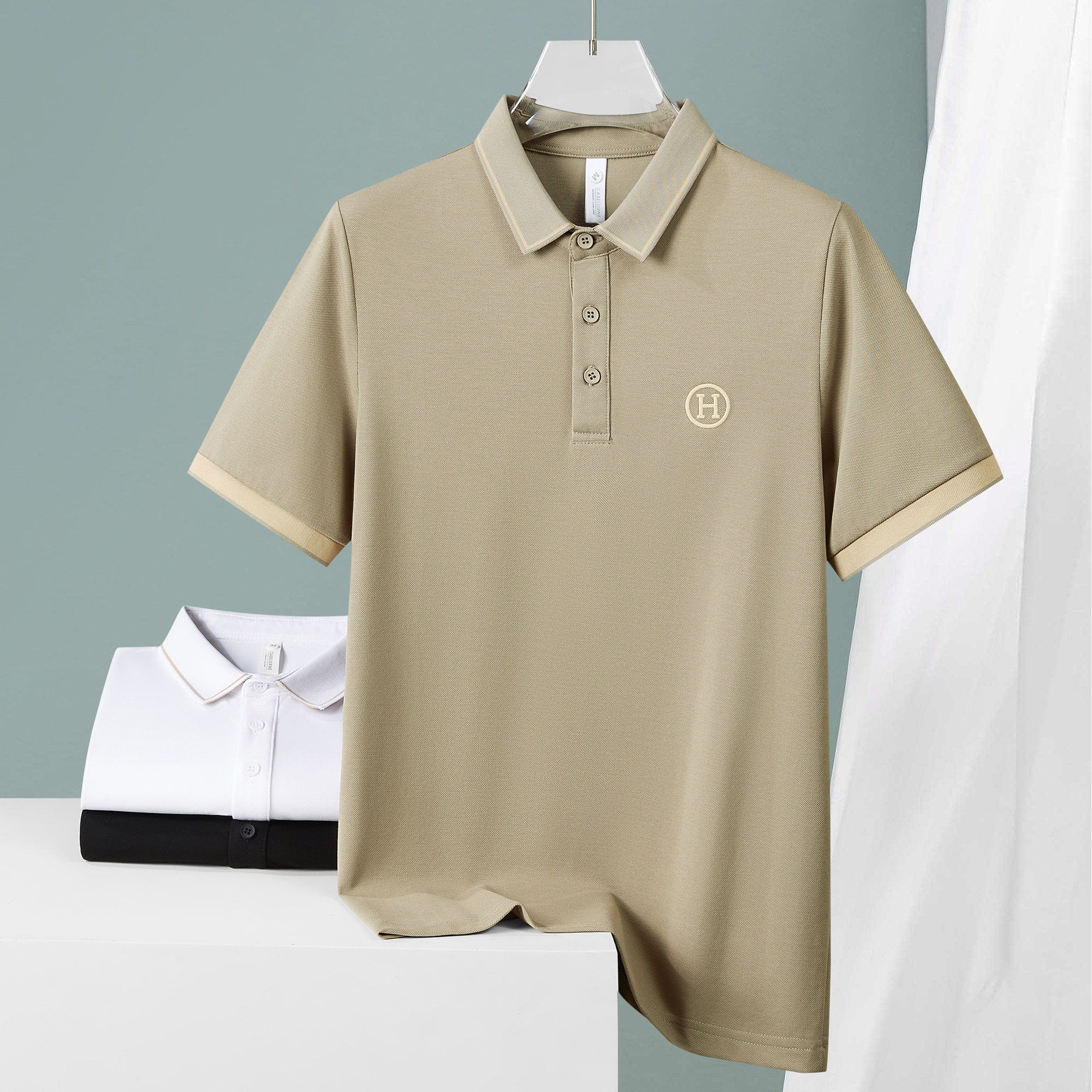 polo衫男士休闲2026夏季新款商务翻领短袖T恤男装夏装上衣服薄款