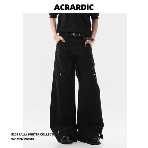 ACRARDIC细节满满.解构大口袋工装裤男街头痞帅vibe阔腿休闲裤子