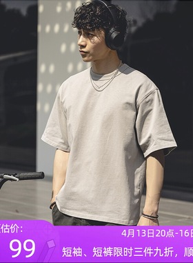 NOFAITH夏季蜡染水洗做旧短袖t恤男女cleanfit纯色休闲半袖无信仰