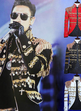 潮款bigbang同款演出服夜场歌手酒吧演艺流苏亮片男装ABC舞台