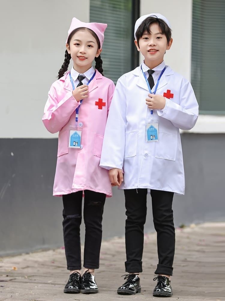 儿童抗疫演出服61节日主题表演防护服节目服装角色扮演小医生护士