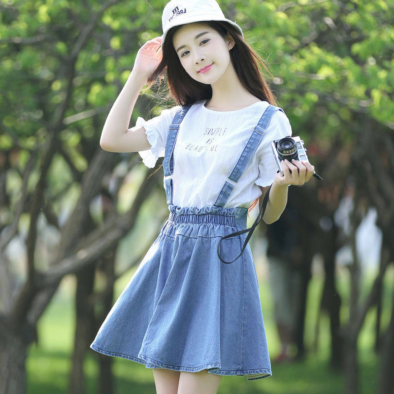 半身裙背带牛仔短裙女夏学生韩版a字裙修身百搭2019新款蓬蓬裙在类目 户外/登山/野营/旅行用品, 户外服装, 其他户外服装中 - 来自Buy2taobao.com提供专业的淘宝代购服务