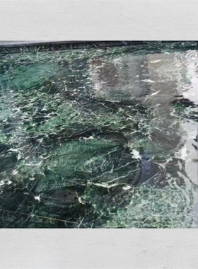 普拉&达绿奢石景墙砖水景砖亮光面绿色pc砖仿石砖18厚PC陶石英砖