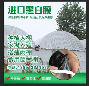 黑白膜养殖专用大棚膜食用菌膜保温遮光膜防晒隔热塑料膜农用棚膜