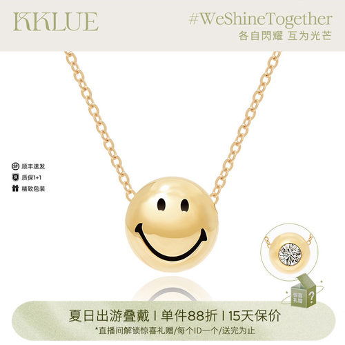 KKLUE钻石项链双面设计14k锁骨链