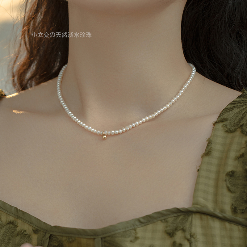 钟楚曦同款淡水珍珠项链女锁骨链