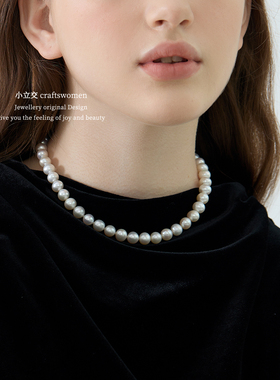 小立交8-9mm近正圆淡水珍珠项链