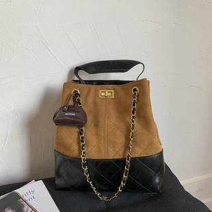 高级感水桶包女2025新款 简约单肩包斜挎包 复古时尚 百搭手提包爆款