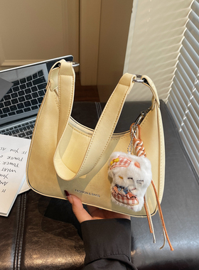 休闲复古大容量包包女2026新款春夏百搭饺子包简约通勤单肩斜挎包