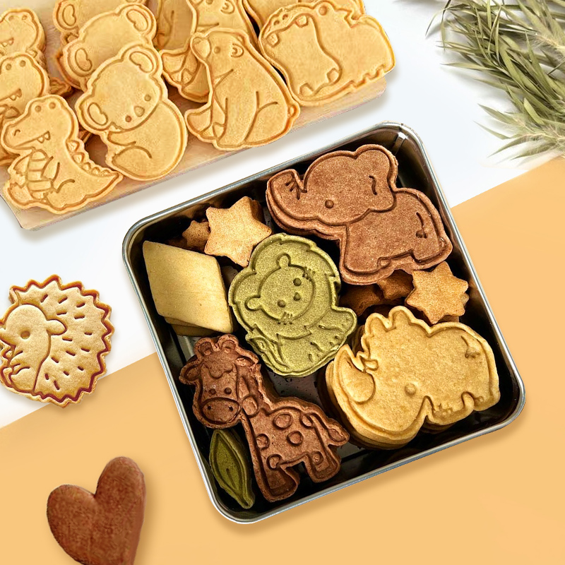 卡通小动物饼干模具兔子大象刺猬曲奇翻糖立体按压diy印花烘焙模