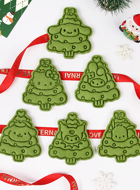 圣诞节卡通饼干模具kt玉桂狗美乐蒂曲奇翻糖3D立体按压式烘焙工具