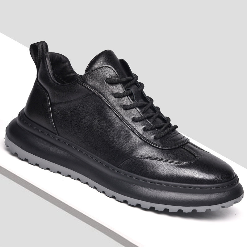 香港潮牌男鞋新款真皮透气运动百搭头层牛皮轻便软底男士休闲潮鞋