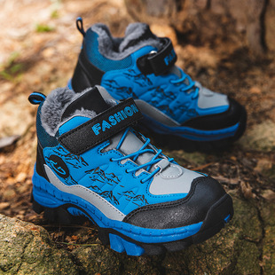 男童棉鞋中大童加绒加厚大棉鞋男孩防水防滑保暖雪地靴儿童冬鞋子