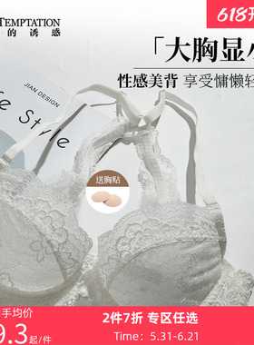 夏娃的诱惑夏季超薄交叉美背内衣女2026新款爆款大胸显小白色