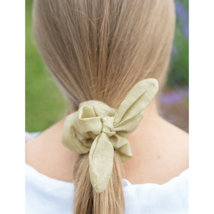 森系简约风纯色亚麻猪大肠发圈女韩系蝴蝶结皮筋发绳气质头绳发饰