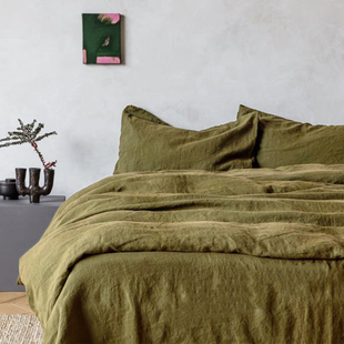 床上用品亚麻四件套家用高级舒适感棉麻三件套纯色卧室舒适亲肤感
