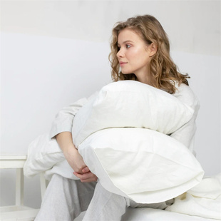 特价 74纯色质朴凉爽吸汗多色可选单人 外贸法国100%纯亚麻枕套48