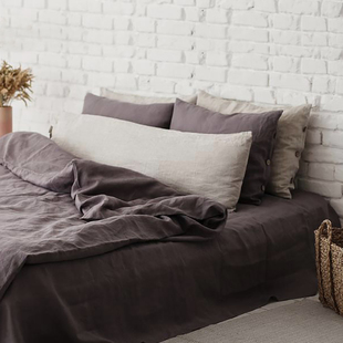 北欧简约风纯色亚麻抱枕靠垫全棉靠枕套情侣长条亲肤棉麻水洗枕套