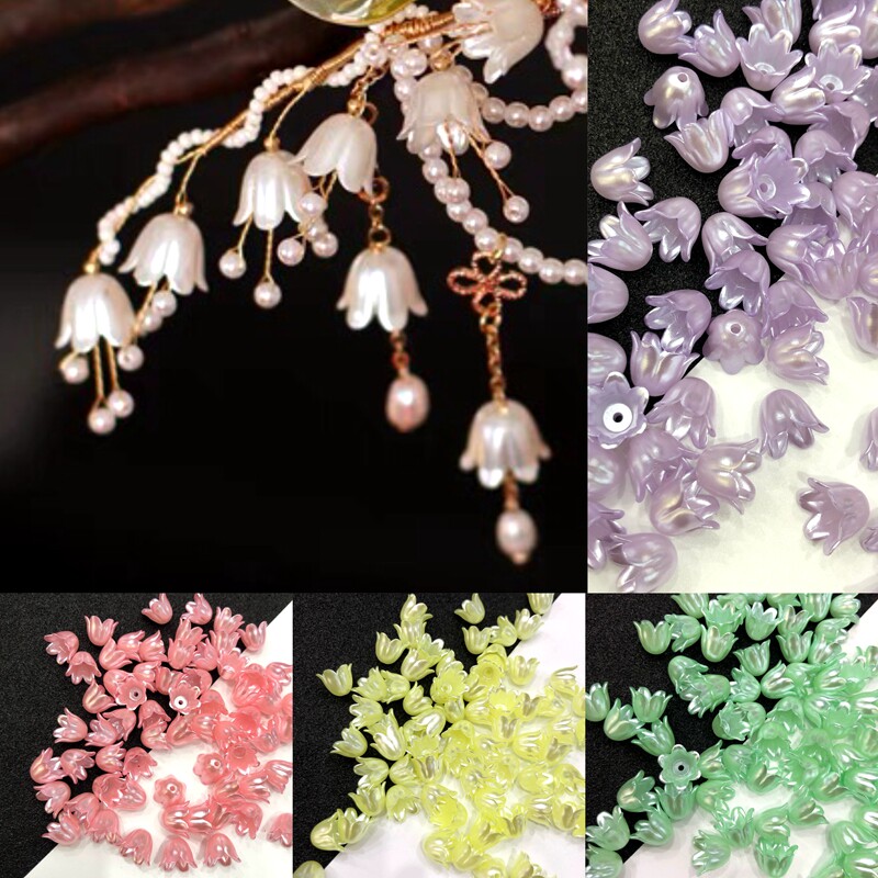 20颗价铃兰花苞亚克力ABS材质高亮风铃花diy手工古风发簪制作材料