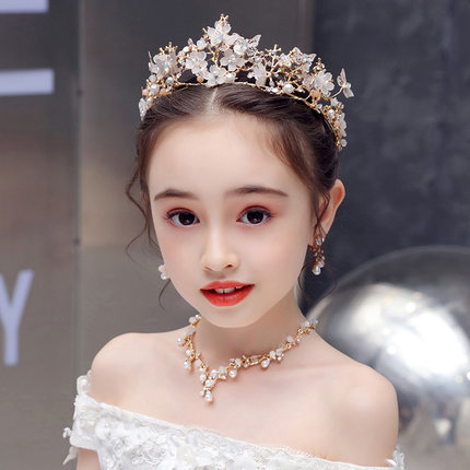 皇冠头饰儿童公主高端可爱生日蝴蝶女孩女童发饰演出表演派对王冠