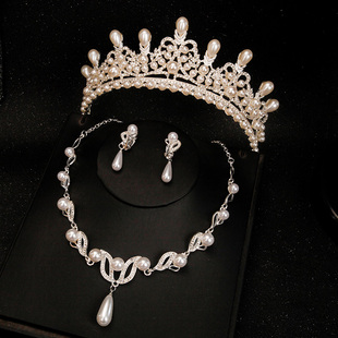 【高端定制】手工镶嵌珍珠皇冠轻奢优雅气质公主王冠头饰儿童发饰