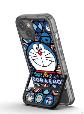 适用苹果15promax手机壳新款iphone14哆啦a梦13pro高级感12卡通11隐形支架8plus创意7硅胶x女xs保护16套max潮