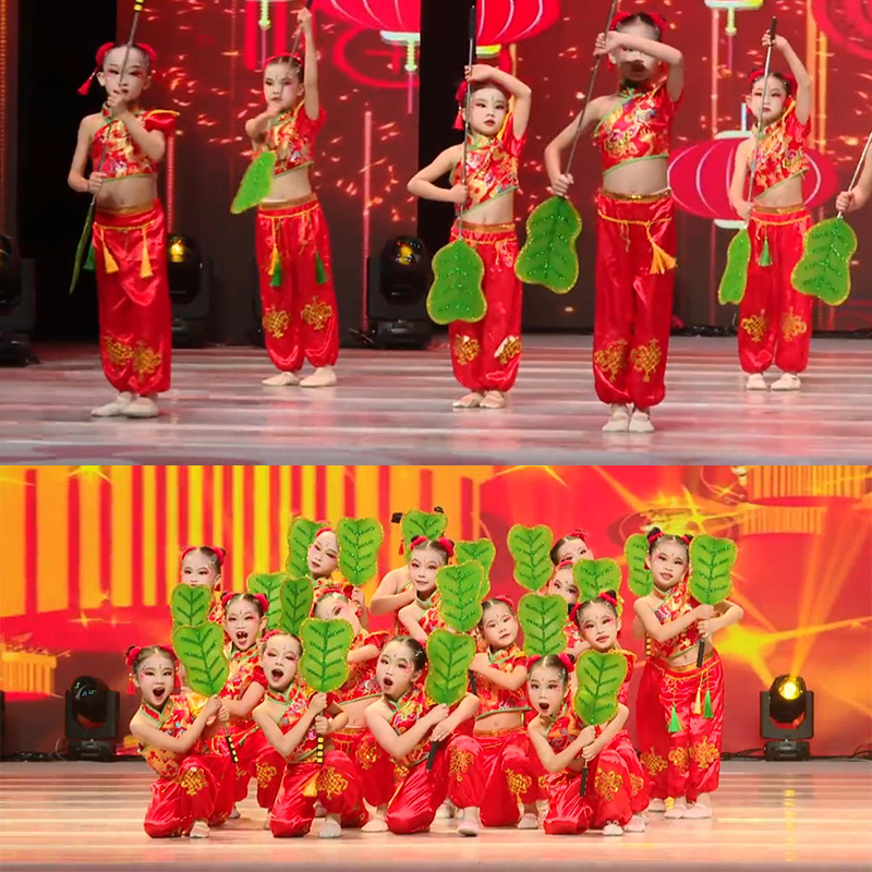芭蕉扇扇龙船谣摇舞蹈服儿童中国