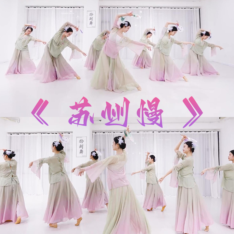 苏州慢古典舞套装茶花开了演出服