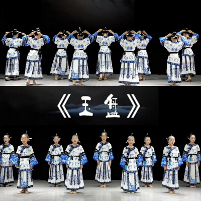 玉盘舞蹈演出服儿童古风戏文说