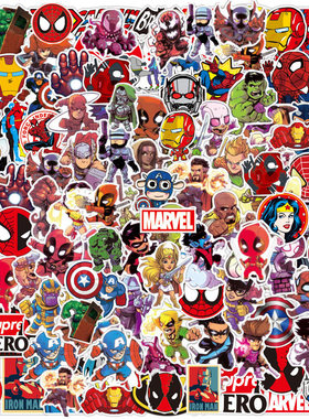 50/100pcs Marvel Superhero Stickers Aesthetic Hybrid Iron Ma