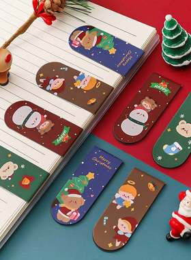 Cartoon Christmas magnetic magnetic bookmark magnet children
