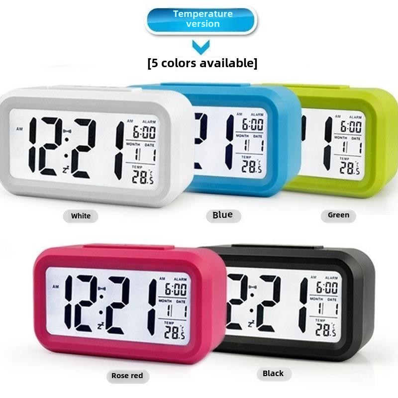 Digital Alarm LED Clock闹钟snooze Control Backlight Calendar