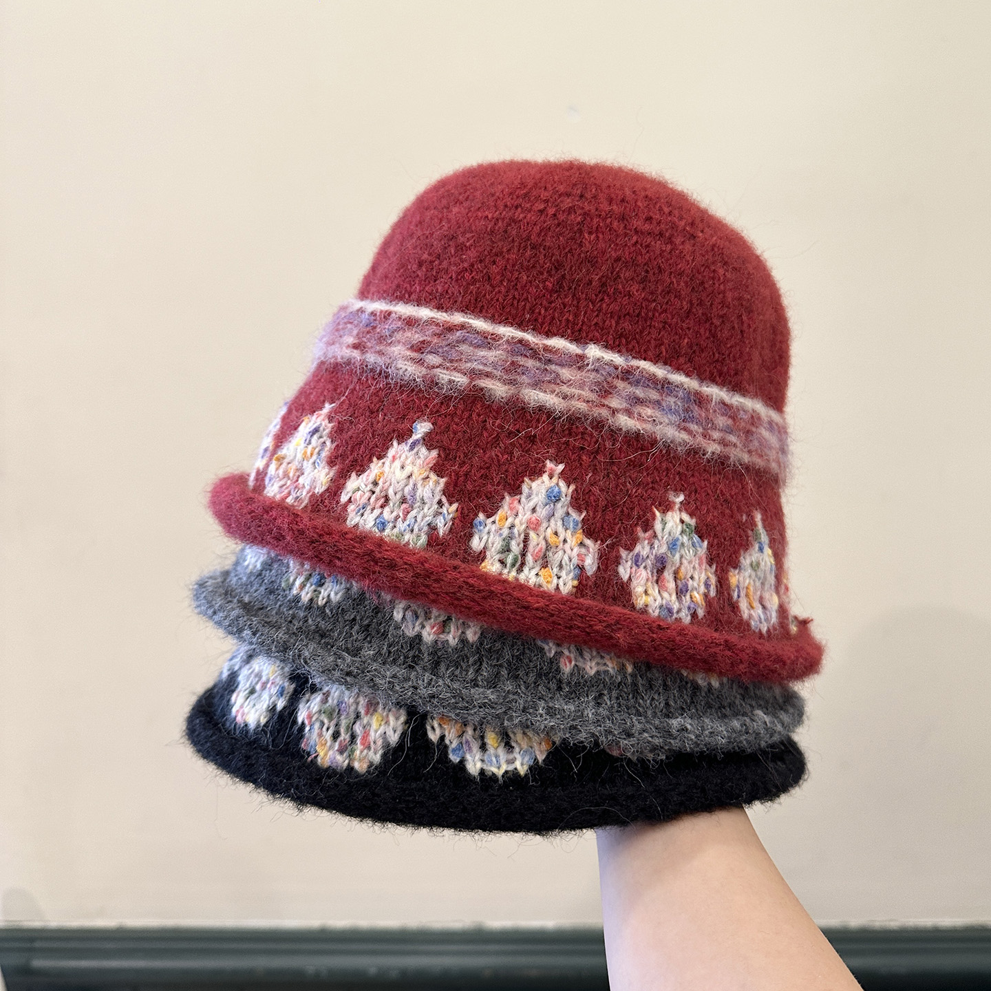 简约费尔岛渔夫帽女秋冬显脸小