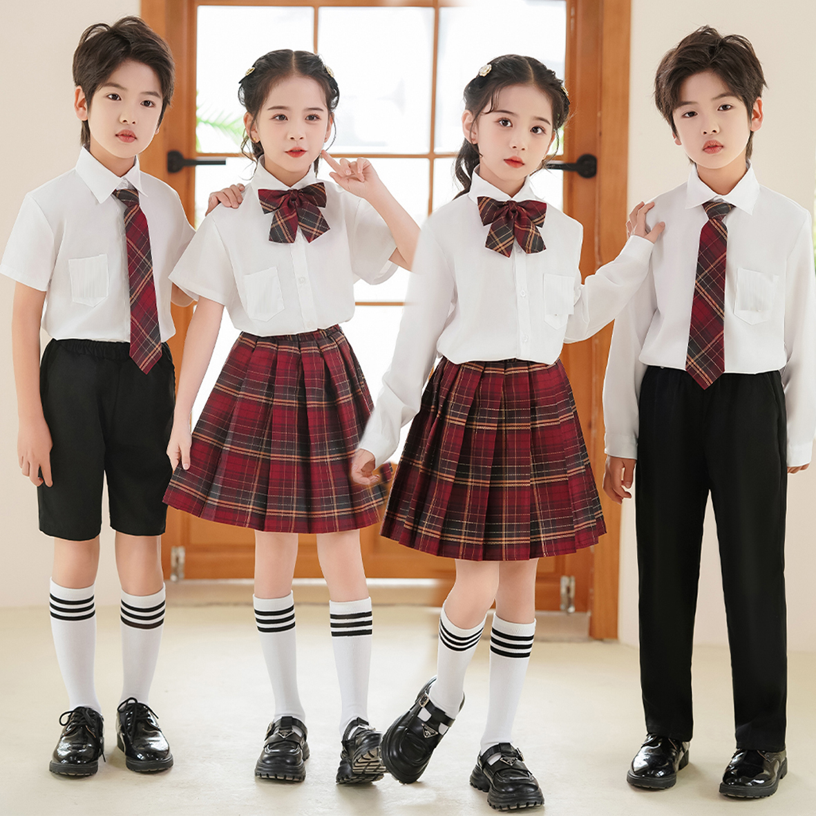 国庆儿童大合唱演出服装中小学诗歌朗诵英伦风校服班服幼儿园演讲