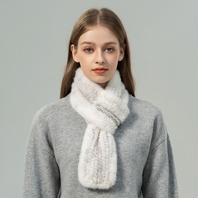 冬季保暖水貂双面毛皮草围巾