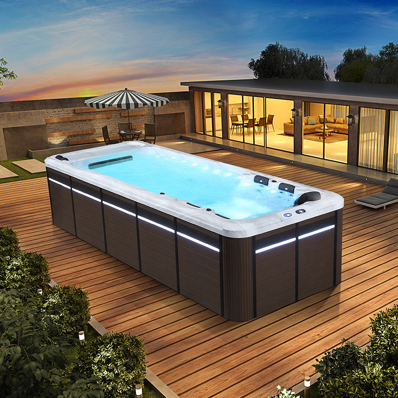 蒙娜丽莎调速游泳池家用无边际逆流泳池户外大型浴缸泡泡浴游泳机