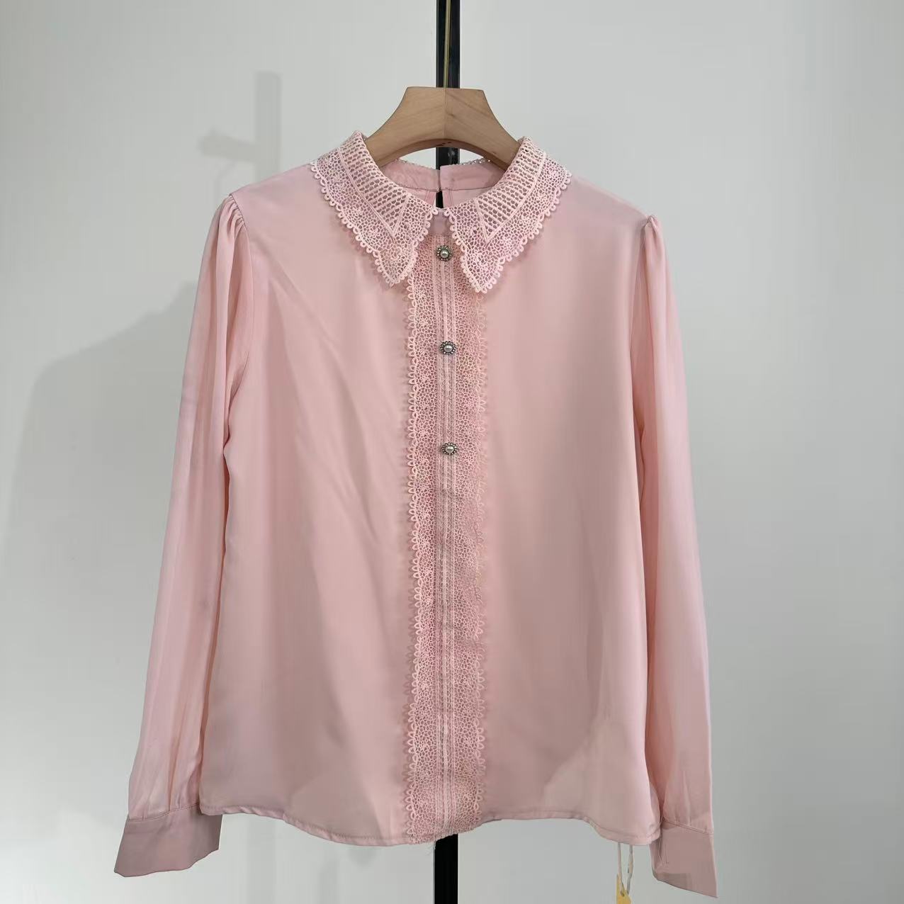 2025新款镂空提花长袖衬衫