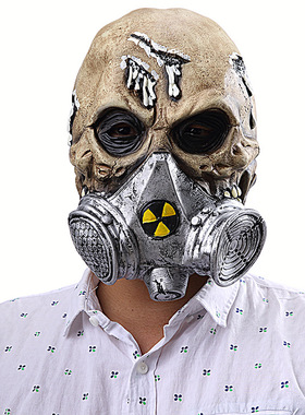 生化防毒面具万圣节鬼屋密室npc装扮道具恐怖吓人骷髅cos头套全脸