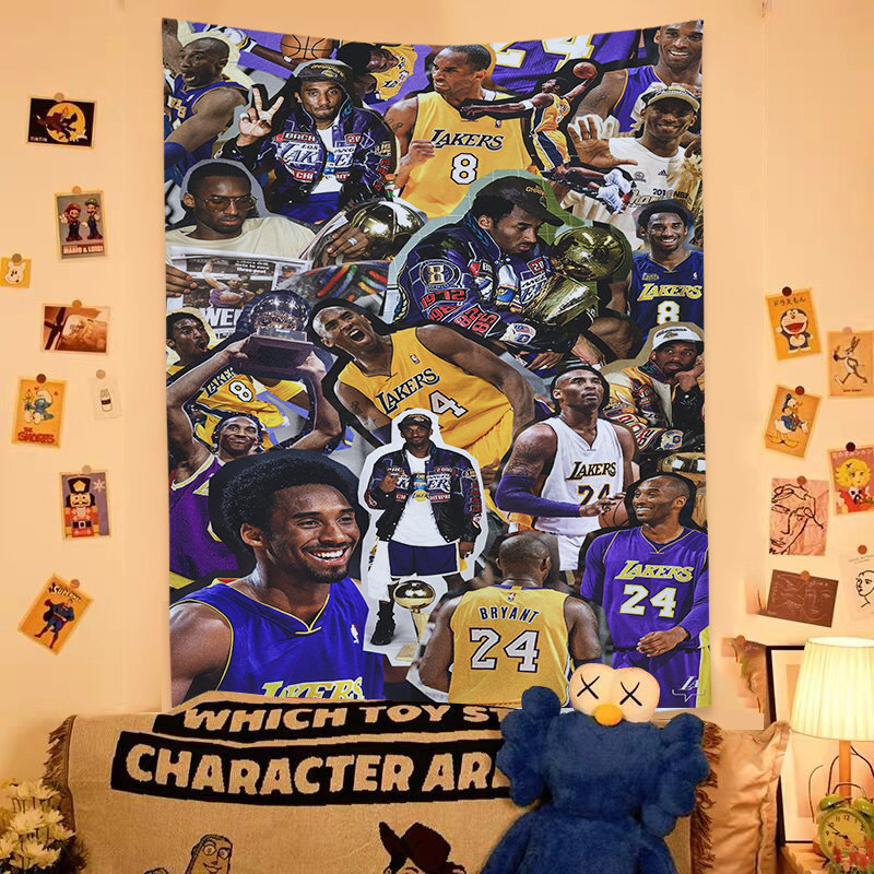 nba篮球湖人科比背景布宿舍房间床头装饰挂布卧室墙布出租屋挂毯
