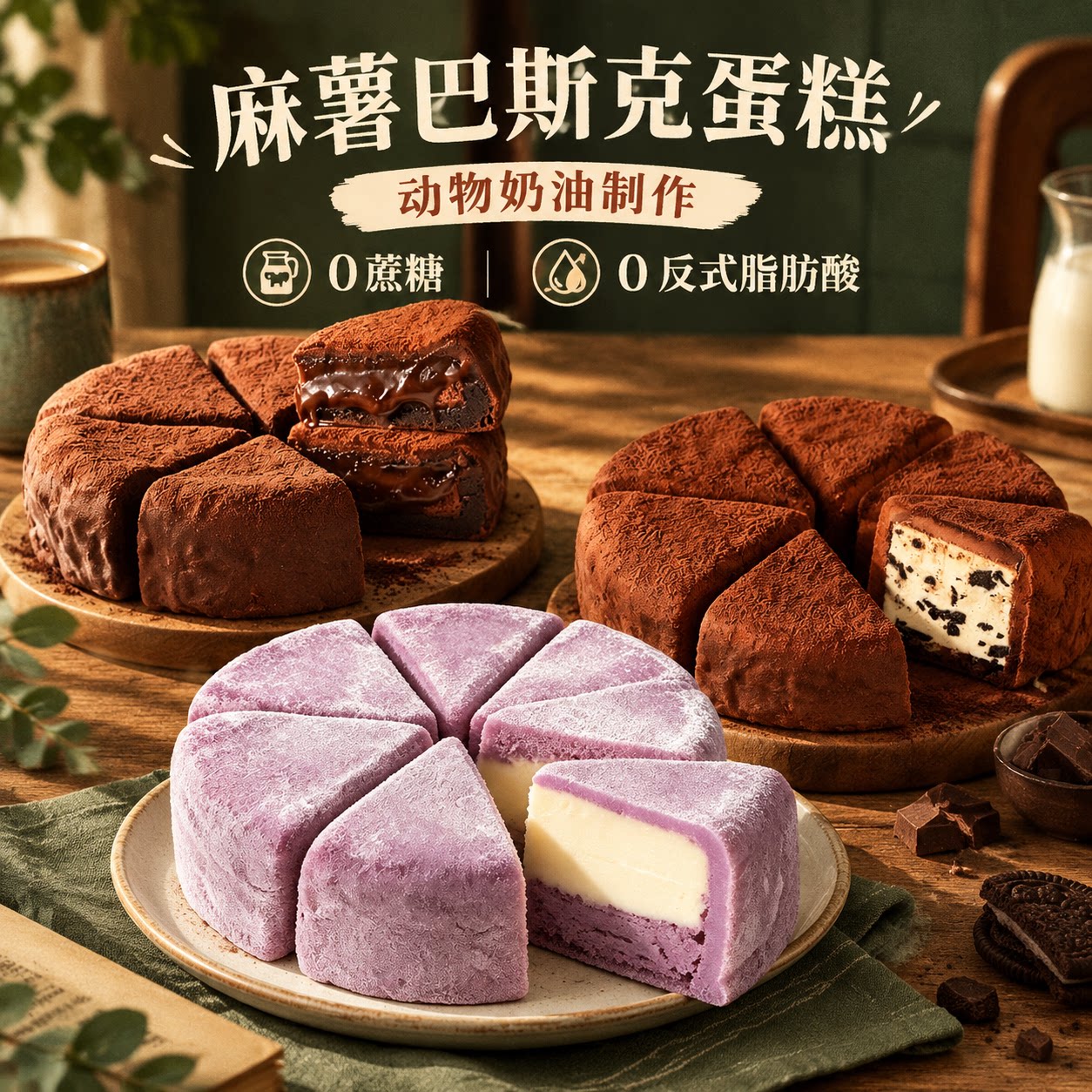 七年五季麻薯巴斯克蛋糕巧克力芝士乳酪麻薯巴斯克蛋糕甜品